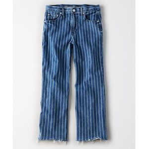 NEW AE Striped Wide Leg Cropped Jeans | 4P